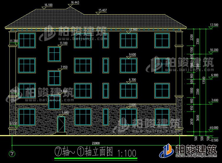 背立面图