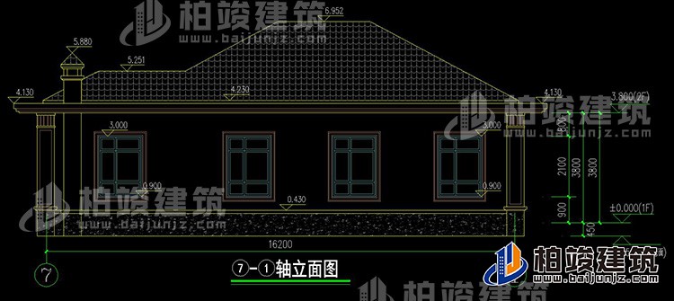 背立面图